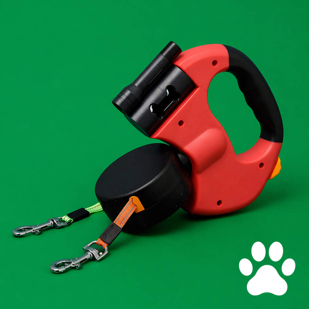 Laisse rétractable avec lumière LED – Promenade sécurisée de nuit