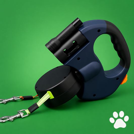 Laisse rétractable avec lumière LED – Promenade sécurisée de nuit