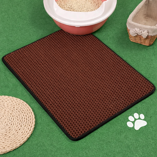 Tapis récupérateur de litière pour chat lavable et imperméable – Double couche